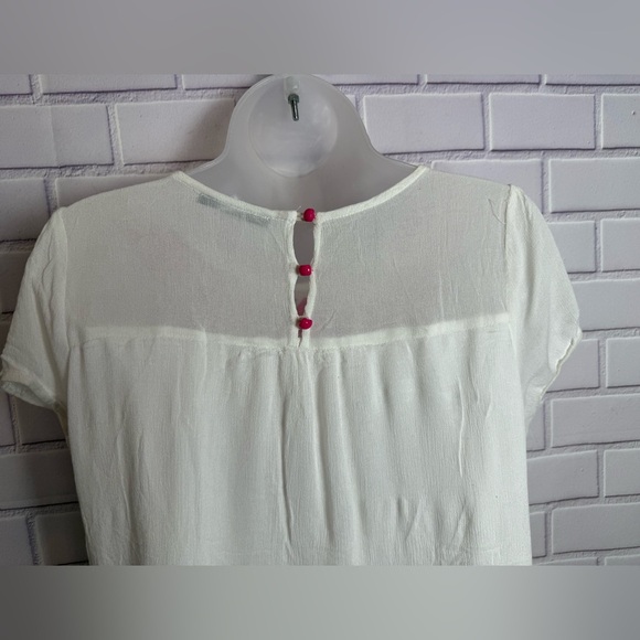 WEST 36 White mini Dress with Pink Embroidery/size M - Picture 8 of 9